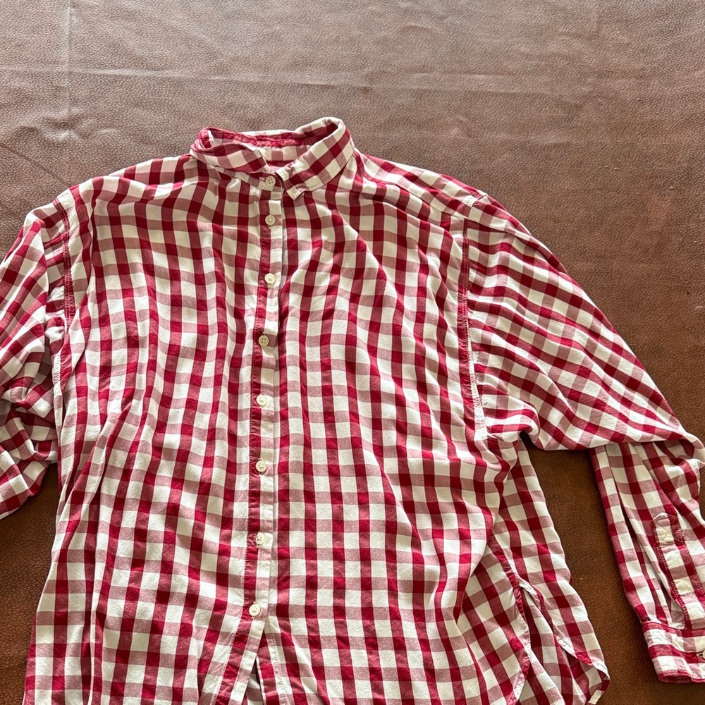 LOFT Red and White Checkered Ladies Shirt